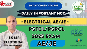 ELCTRICAL CONCEPTS  REVISION  Important MCQ BY SK SIR SIR  PSTCL/PSPCL AE /JE CLASS 01 #pstclje