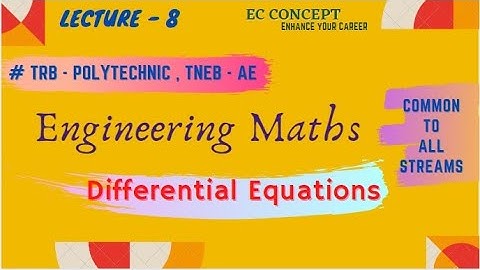 Engineering Mathematics | Differential Eqns-Higher Order LDE(Non Homogeneous) | Lecture 8 | TRB/TNEB