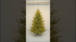 Pre-Lit Artificial Full Downswept Christmas Tree, Douglas Fir, Dual Color LED Lights, 7.5FT