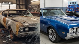 ASMR Car Restoraton! Full Restoraton 1969 Oldsmobile Cutlass from Burnt Conditon to Looking New