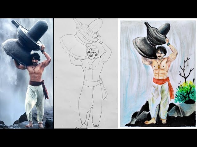 Caricature/Cartoon – Prabhas as Bahubali – Why did Kattappa kill Bahubali?  | Shafali's Caricatures, Portraits, and Cartoons