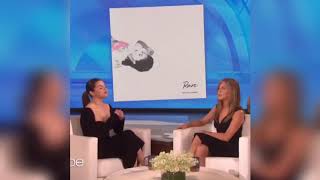 Selena Gomez in The Ellen Show with jennifer Anniston