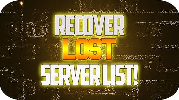 Minecraft: How To Fix | How To Recover Deleted Minecraft Server Lists