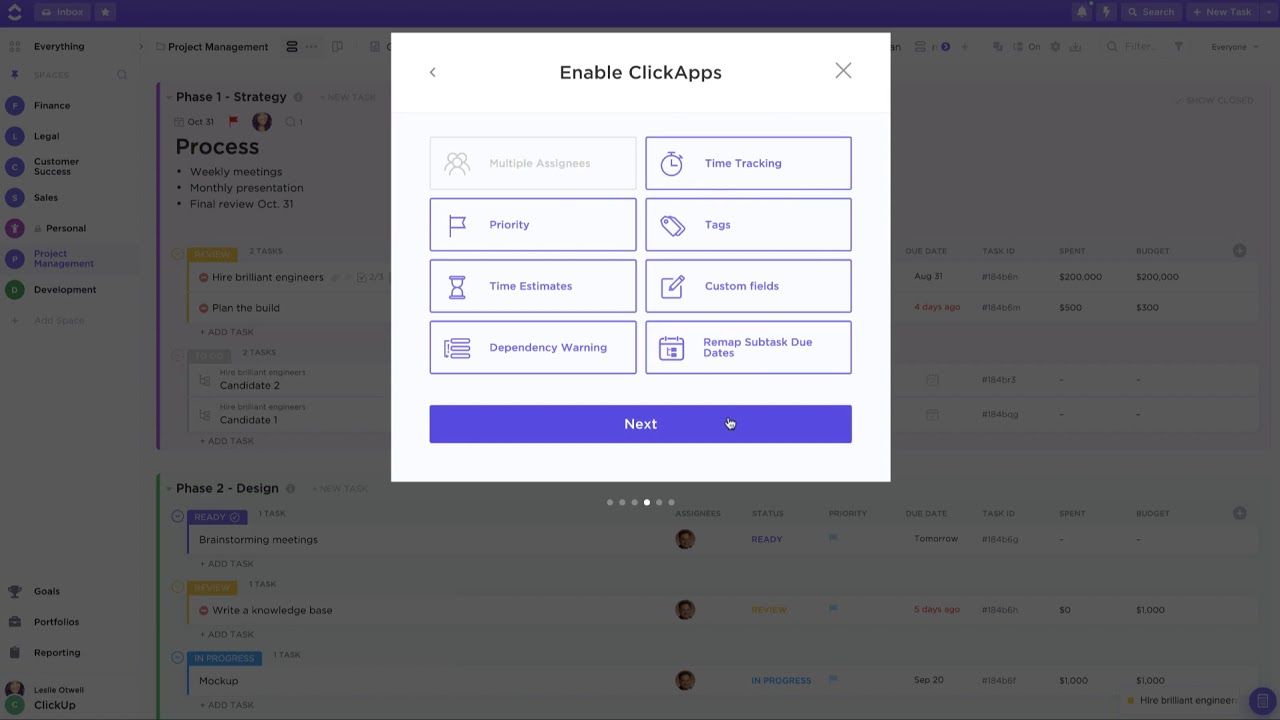 Enable ClickApps -ClickUp Project Management