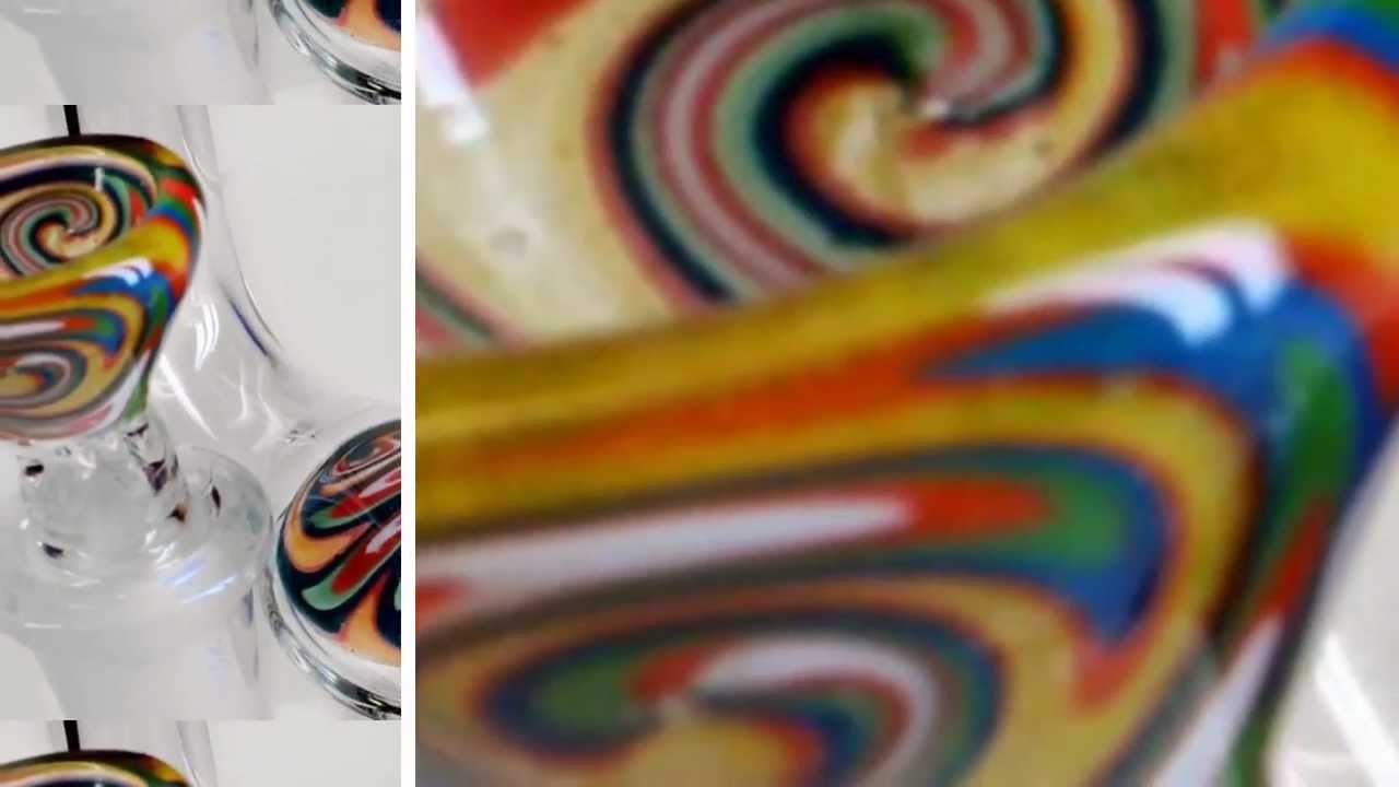 Blaze Glass Premium Double Spiral Perc Cylinder Ice Bong  Blue 2