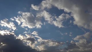 Cumulus Clouds And The Blue Winter Sky Stock Video