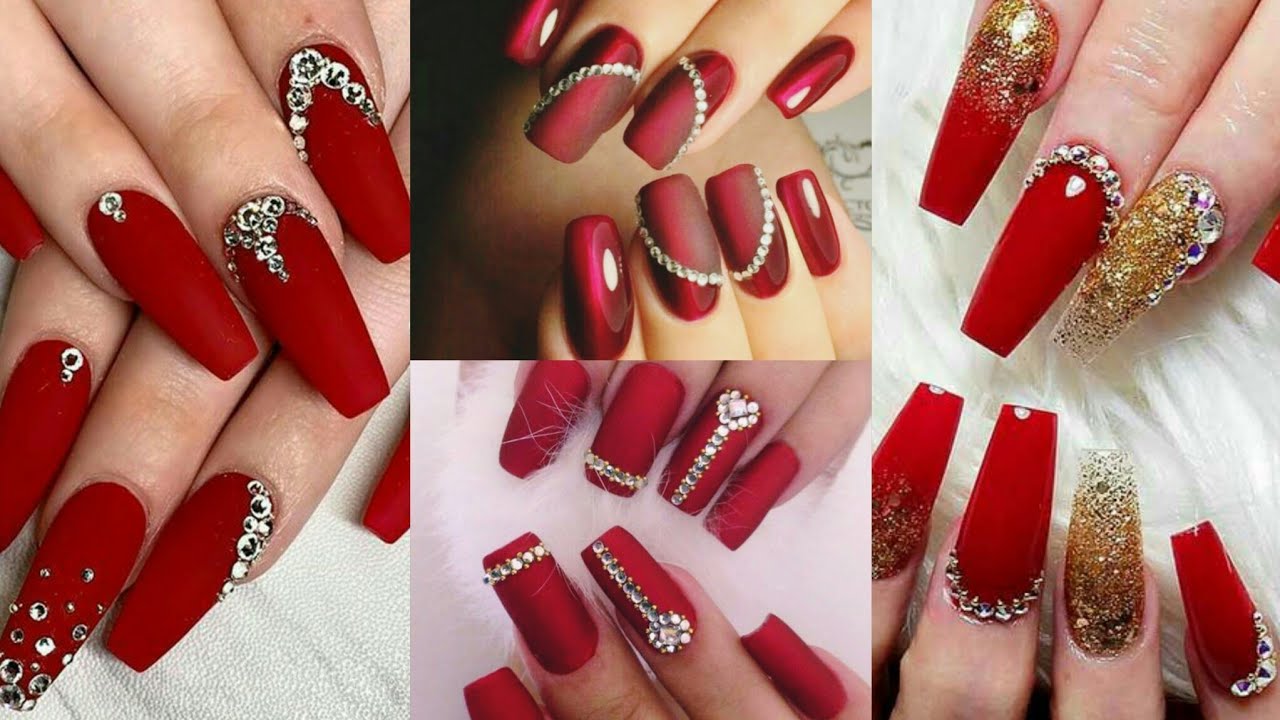 Beautiful charming bewitching bridal red nail polish designs #nailart  #nailfashion - YouTube