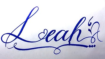 Leah Name Signature Calligraphy Status | How to Cursive write with cut Marker #lead @Lead