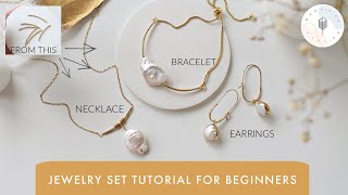 Jewelry Tutorial for Beginners: How to DIY Necklace Bracelet &amp; Earrings Set