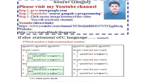 C program language tutorial Decision Control if else statement switch case statement