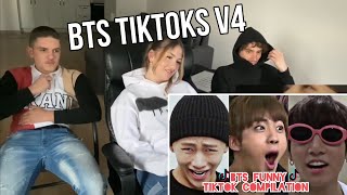 Reacting To BTS Funny moments TikTok Compilation (try not to laugh!!) V4