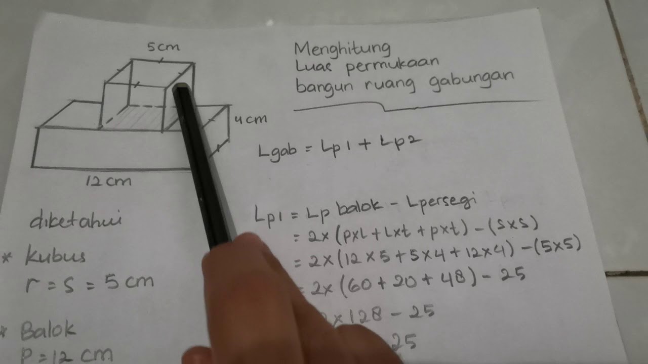 Menghitung Luas Permukaan Bangun Ruang Gabungan Kelas 6 Youtube