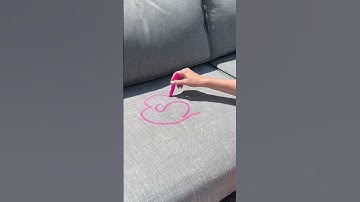 Staining my couch with a pink paint pen!! Testing if it’s really stain proof !!