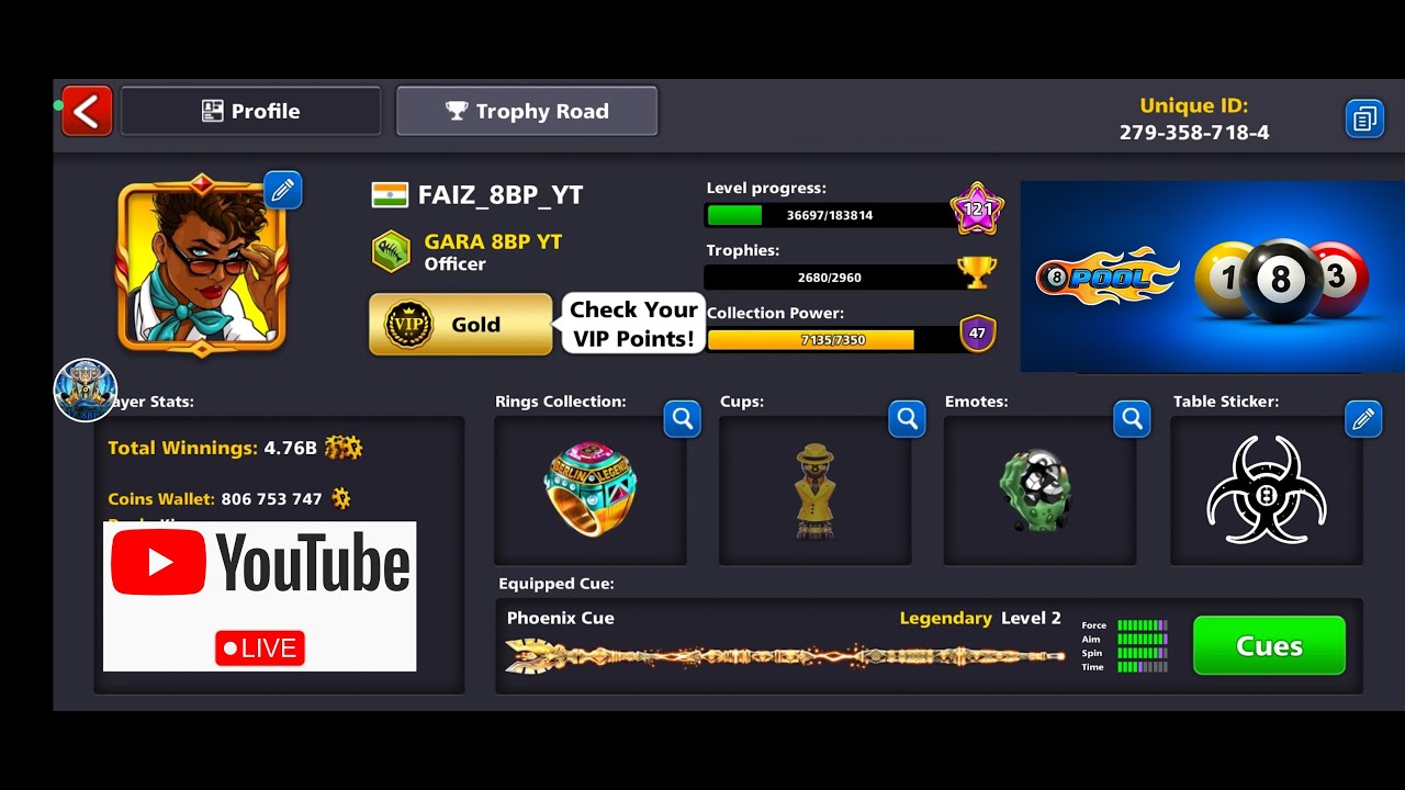 8 Ball Pool | Road To 7b Coin | #8ballpool #youtube #live - YouTube
