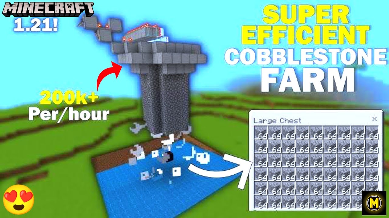 MINCARFT Automatic Cobblestone Farm tutorial pocket edition in hindi # ...
