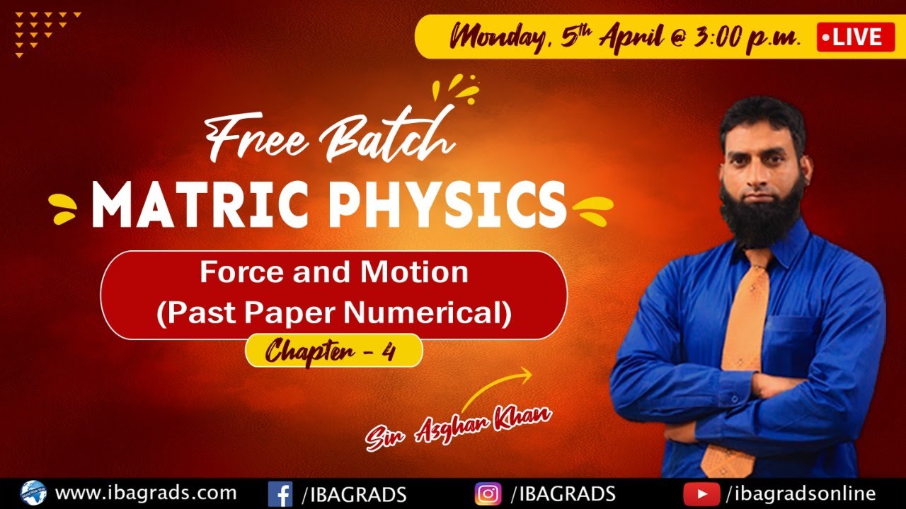 Live SSC/Matric Physics Online Class: Force And Motion (Past Paper Numerical)