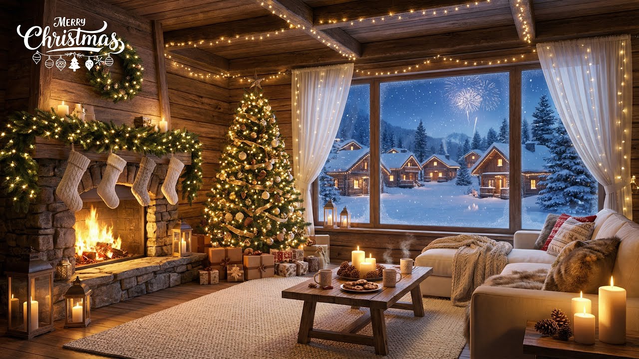 Relaxing Christmas Music 2025 🎄 Cozy Fireplace Ambience & Peaceful Piano (Sleep, Study, Relax)