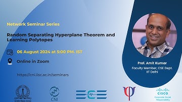 Random Separating Hyperplane Theorem and Learning Polytopes | Prof. Amit Kumar, IIT Delhi