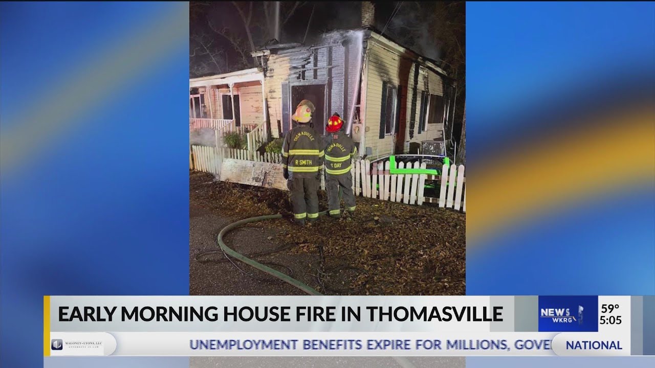 Early morning house fire in Thomasville - YouTube