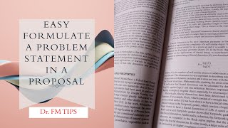 Lesson 6 Writing a Problem statement for an excellent Proposal