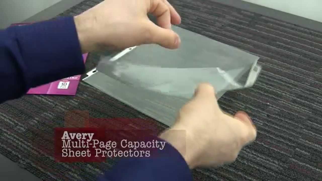 avery multi page capacity sheet protectors demo youtube