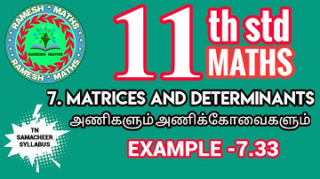 11th maths|chapter7|Matrices and Determinants|Example 7.33