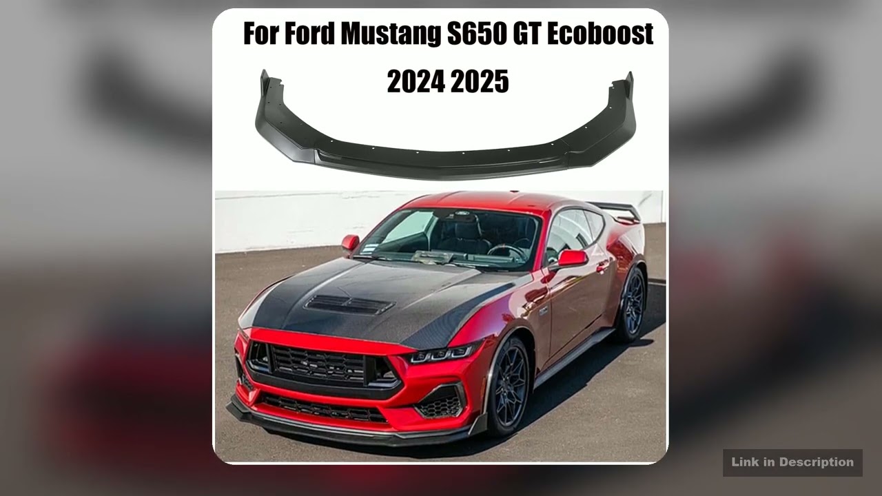For Ford Mustang S650 GT Ecoboost 2024 2025 Car Front Bumper Lip Spoiler Splitter Matte Glossy