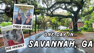 ONE DAY IN SAVANNAH, GA | TYBEE ISLAND & WALKING RIVER STREET WITH DOG | RIVER HOUSE FOOD REVIEW