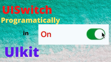 How to use UISwitch Programatically in UIKit