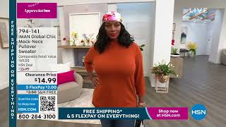 IMAN Global Chic MockNeck Pullover Sweater