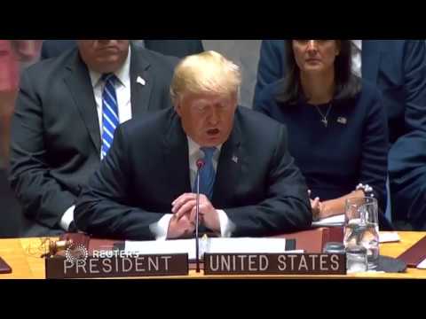 Trump picks fight with China at UN on trade, election newspaper mockup