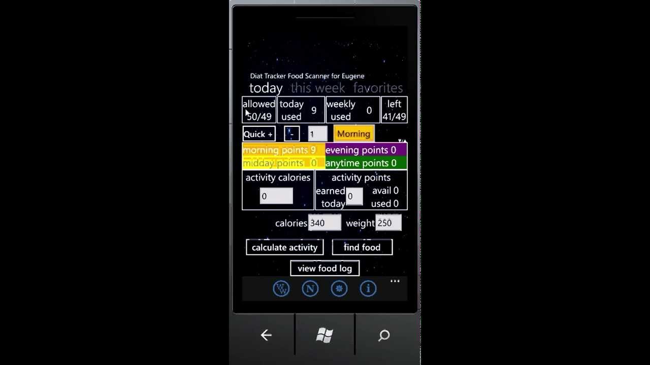 windows phone weight tracker