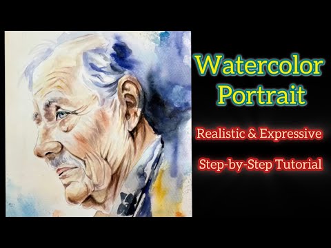 Watercolor Portrait of an Old Man – Realistic & Expressive Step-by-Step Tutorial#watercolor #paint
