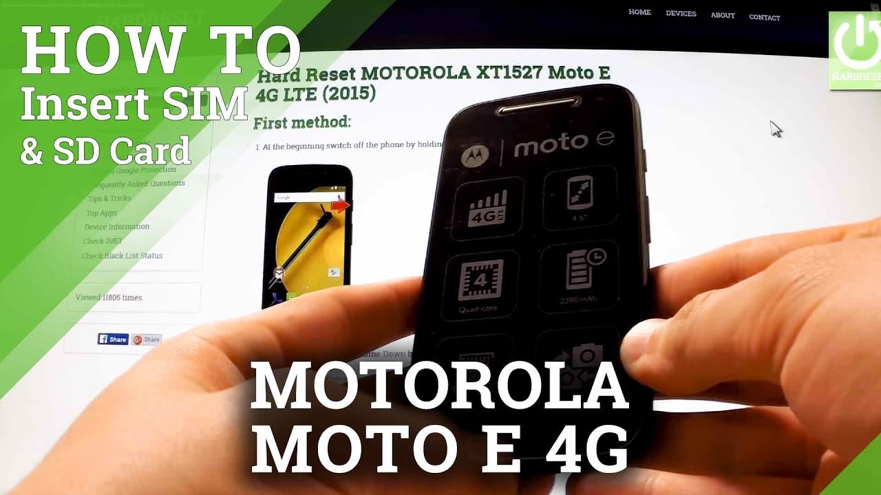 moordenaar goedkeuren Zij zijn How to insert SIM card and Micro SD card in MOTOROLA XT1527 Moto E 4G LTE -  YouTube