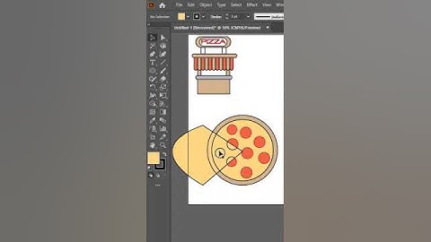 Flat Design pizza shop part 4 | Adobe Illustrator #tutorial #shorts #viral