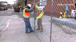 fencing at former @dailycamera building in #boulder.