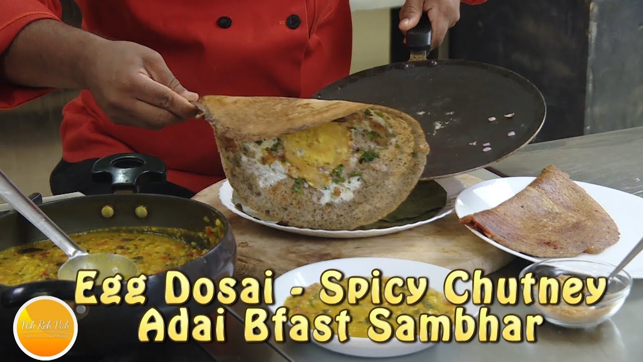 Breakfast Ideas 8 -Variety of Dosa - Egg Dosai - Spicy Chutney Adai with Breakfast sambhar moong dal | Vahchef - VahRehVah