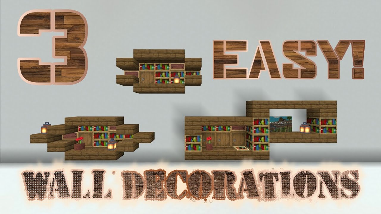 HOW TO: 3 EASY SPRUCE WALL DECORATIONS IN MINECRAFT! - YouTube
