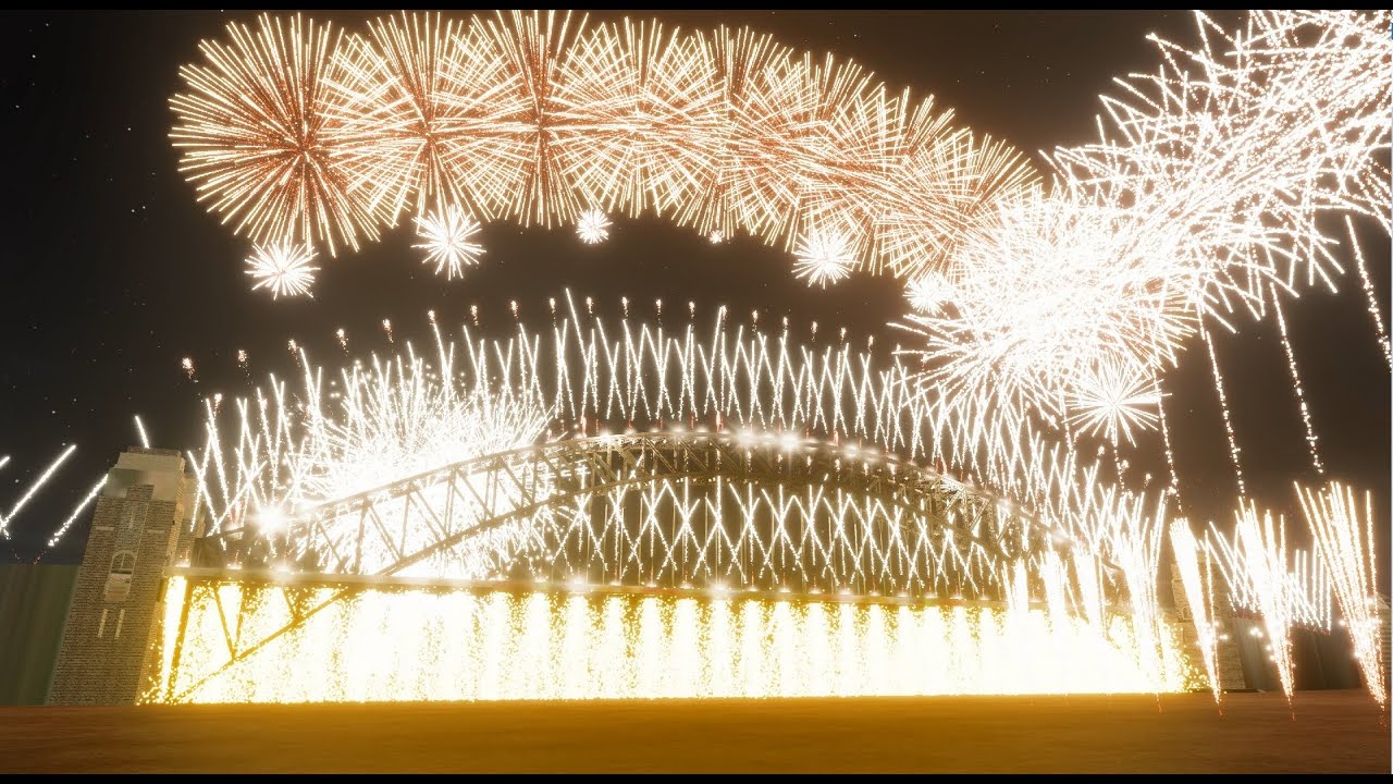 Sydney NYE 2022 Fireworks - FWSim Full Show (Complete)