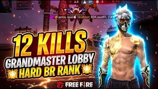 Grandmaster Lobby Hart game play 12 kill thomshon + m249 99%headshot #garenafreefire #freefirelovers
