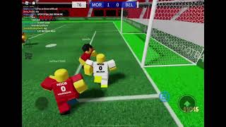 Playing Soccer in Roblox.