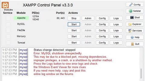 Error: MySql Shutdown Unexpectedly | XAMPP server MySql not starting