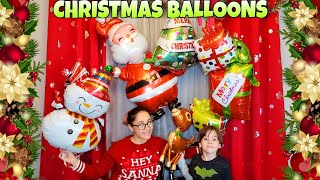 We POPPED Our Christmas Balloons! Helium Santa, Snowman, Reindeer, Candy Cane