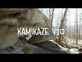 Kamikaze v107c the easiest weakest way rumbling bald bouldering