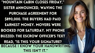 Sister Sold My Mountain Cabin For $890K — The Escrow Officer Was My College Roommate