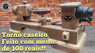 DIY- COMO FAZER, TORNO CASEIRO DE BAIXO CUSTO - Utilizando 3 motores de tanquinho.