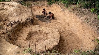 Build Giant Swimming Pool With Relaxing Seat Using Wood Ash Brick-Part1 !