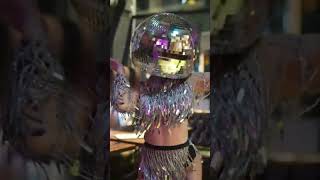 Disco ball head dancers for hire at parties and events