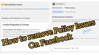 How to Remove Facebook Monetization Policy Issues