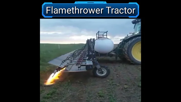 Flamethrower Tractor|Flame Weeding|Satisfying Shorts Video|Flame weeder|#FlamethrowerTractor #Shorts